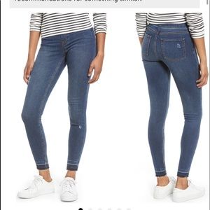 SPANX Distressed High Waisted Ankle Denim